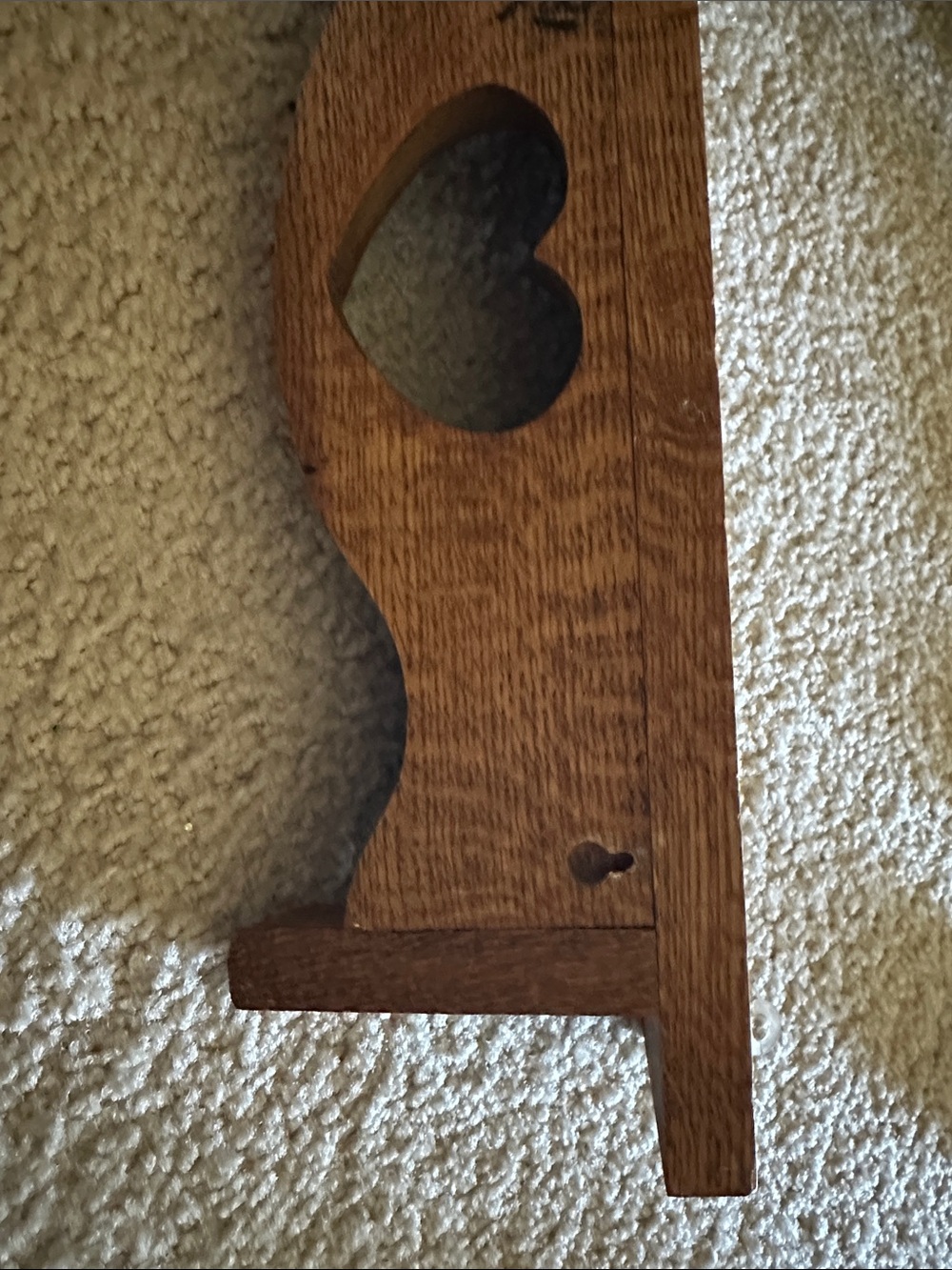 Rustic Brown Wooden Heart Shelf - Picture 7 of 7